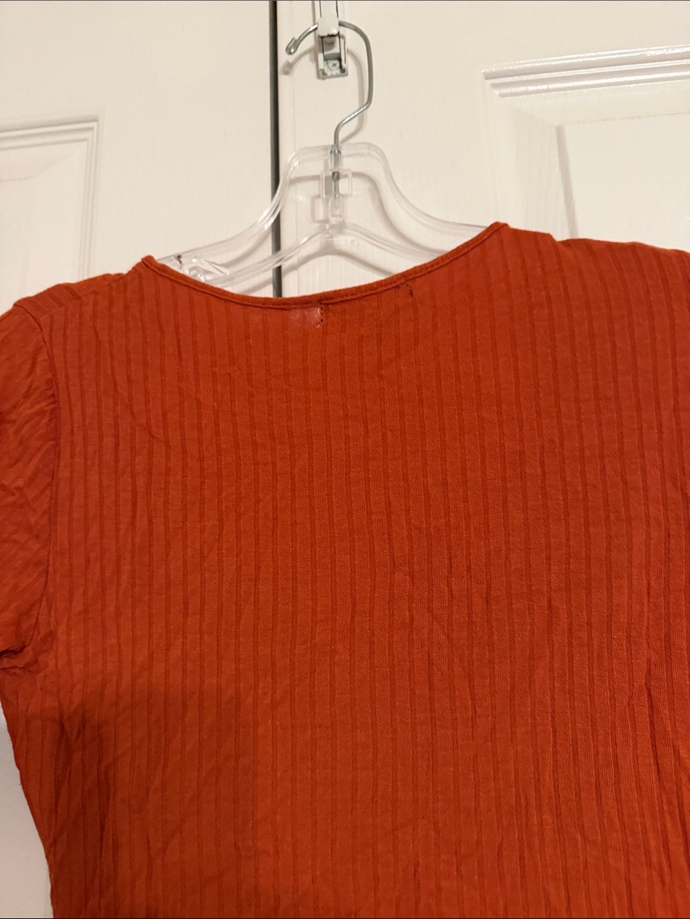 Timing Rust Orange Ribbed Wrap-Front Crop Top - Picture 5 of 5
